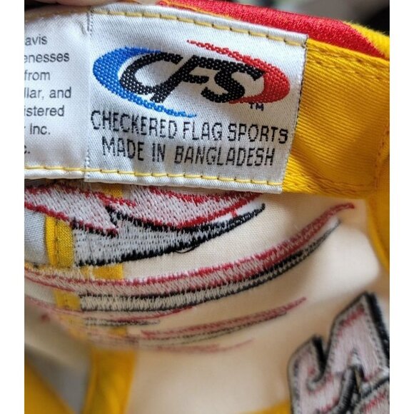 Vintage2023 CAT Racing NASCAR #22 Adjustable Hat Yellow/Black Embroidered Flames - Picture 9 of 9